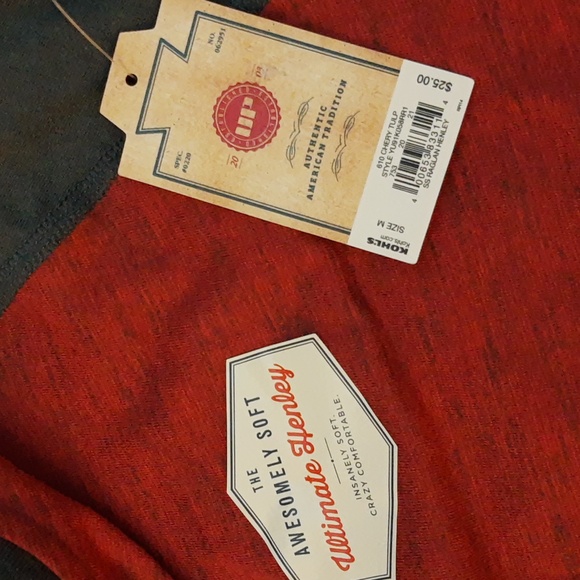 Urban Pipeline Awesomely Soft Ultimate Short Sleeve Heathered Raglan Henley Tee - Picture 4 of 11